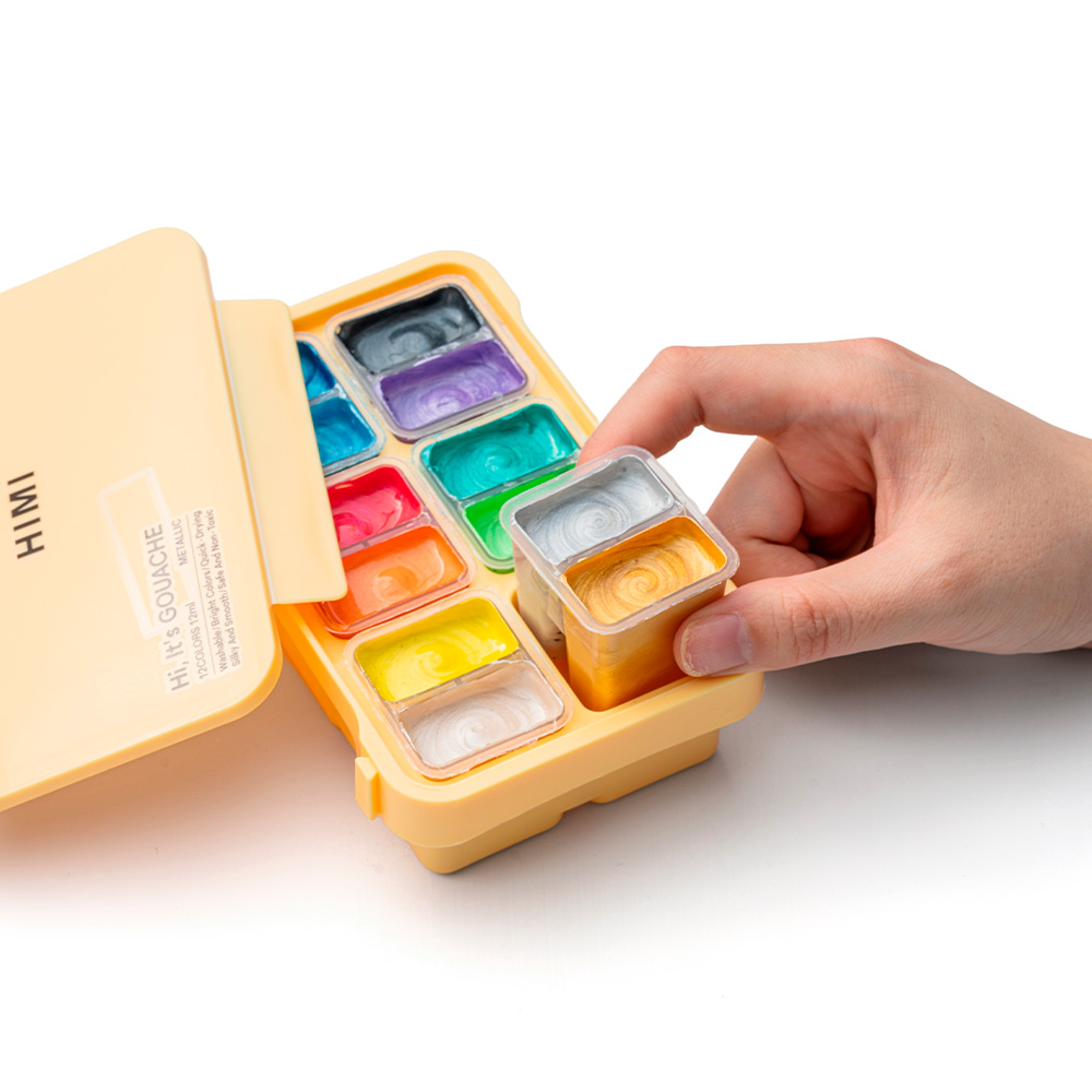 SET HIMI DE GOUACHE METALIZADA 12 COLORES 12ML - 7