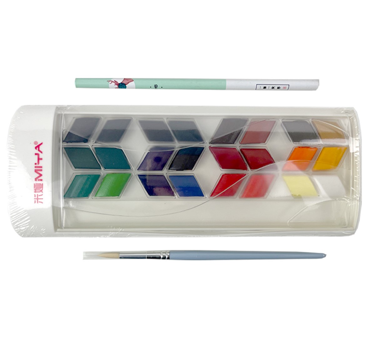 SET ROMBO DE ACUARELA HIMIMIYA 24 COLORES + PINCEL + LAPIZ GR - 2