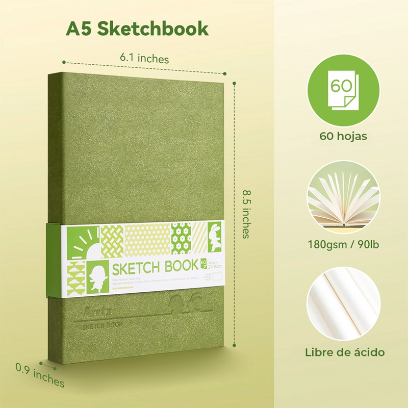 ARRTX CUADERNO DE BOCETOS A5 LIBRE DE ACIDO 180 G - 5