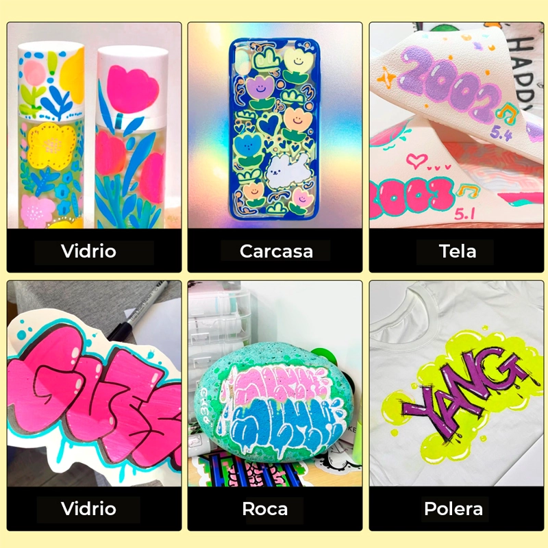 ARRTX 12 MARCADORES ACRILICOS JUMBO (PUNTAS ANCHAS DE 10 MM) - 4