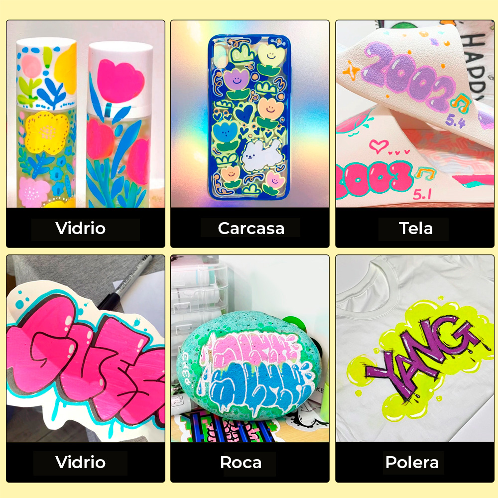 ARRTX 12 MARCADORES ACRILICOS JUMBO (PUNTAS ANCHAS DE 10 MM) - 4