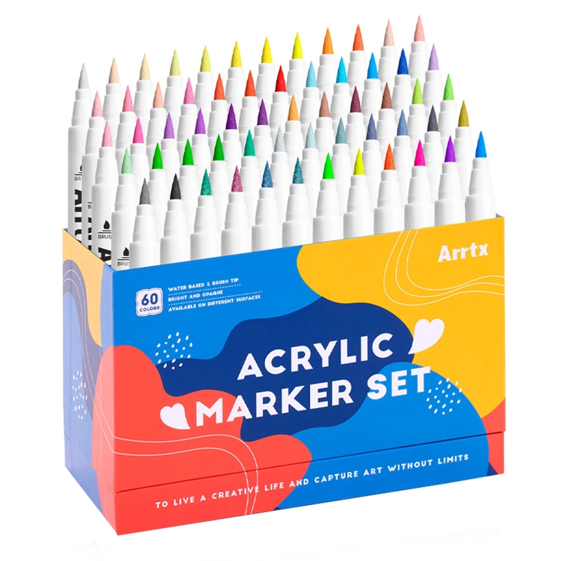 ARRTX MARCADORES ACRILICOS DE 60 COLORES 60A - 1