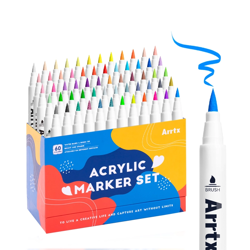 ARRTX MARCADORES ACRILICOS DE 60 COLORES 60A - 2