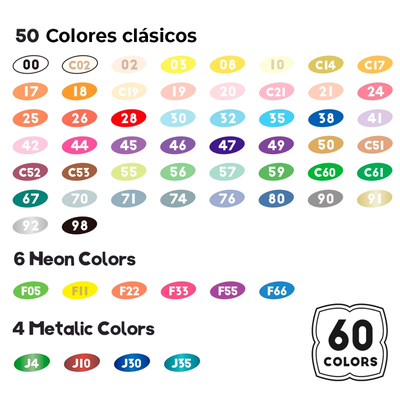 ARRTX MARCADORES ACRILICOS DE 60 COLORES 60A - 3