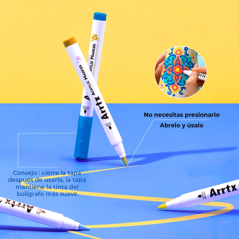 ARRTX MARCADORES ACRILICOS DE 60 COLORES 60A - 4