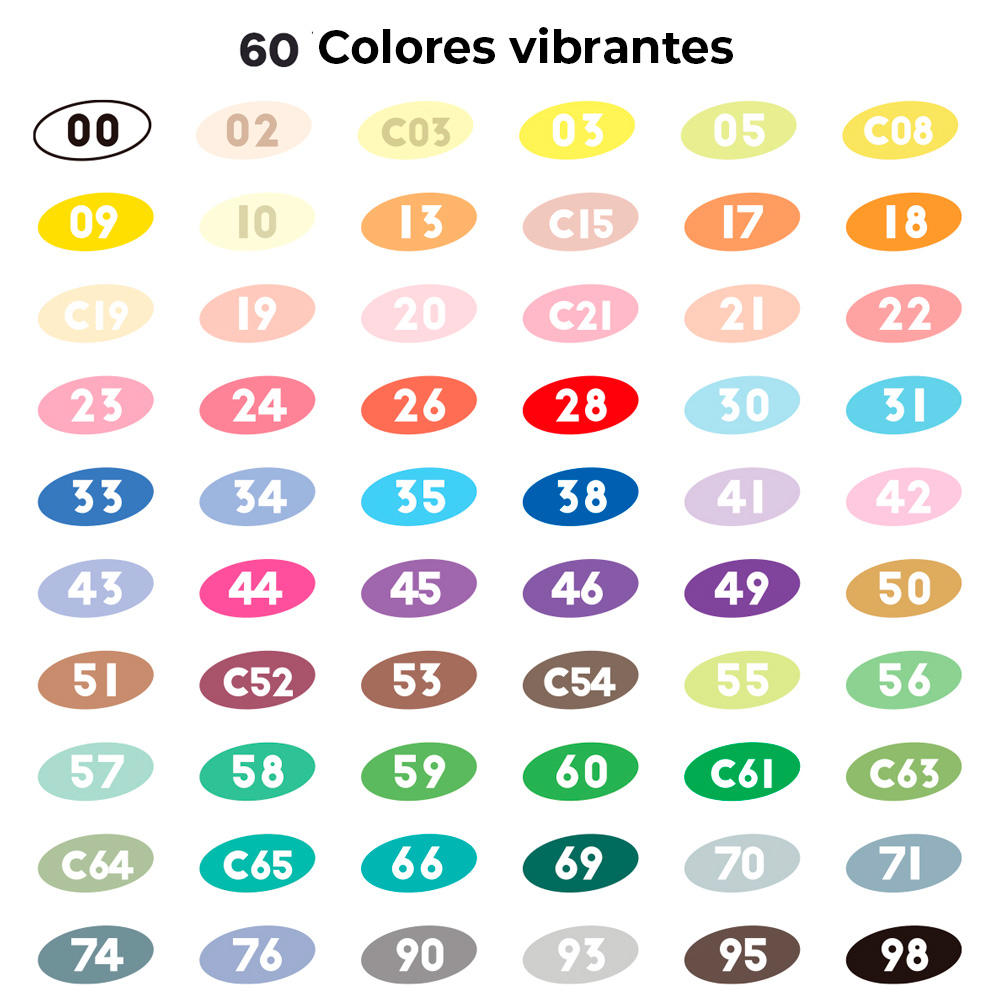 ARRTX MARCADORES DE ACRILICO 60 COLORES PUNTA PINCEL - 3