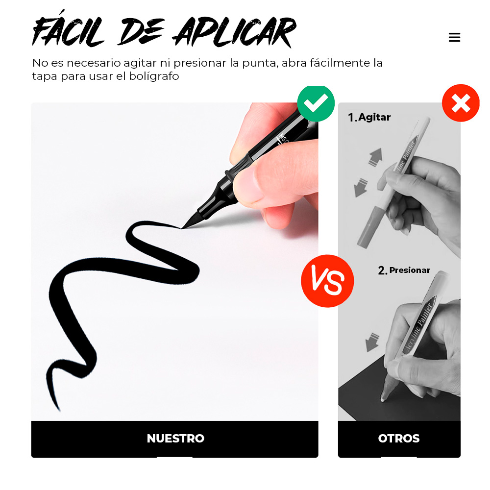 ARRTX 8 MARCADORES DE PINTURA ACRÍLICA DE DOBLE PUNTA NEGRO - 3