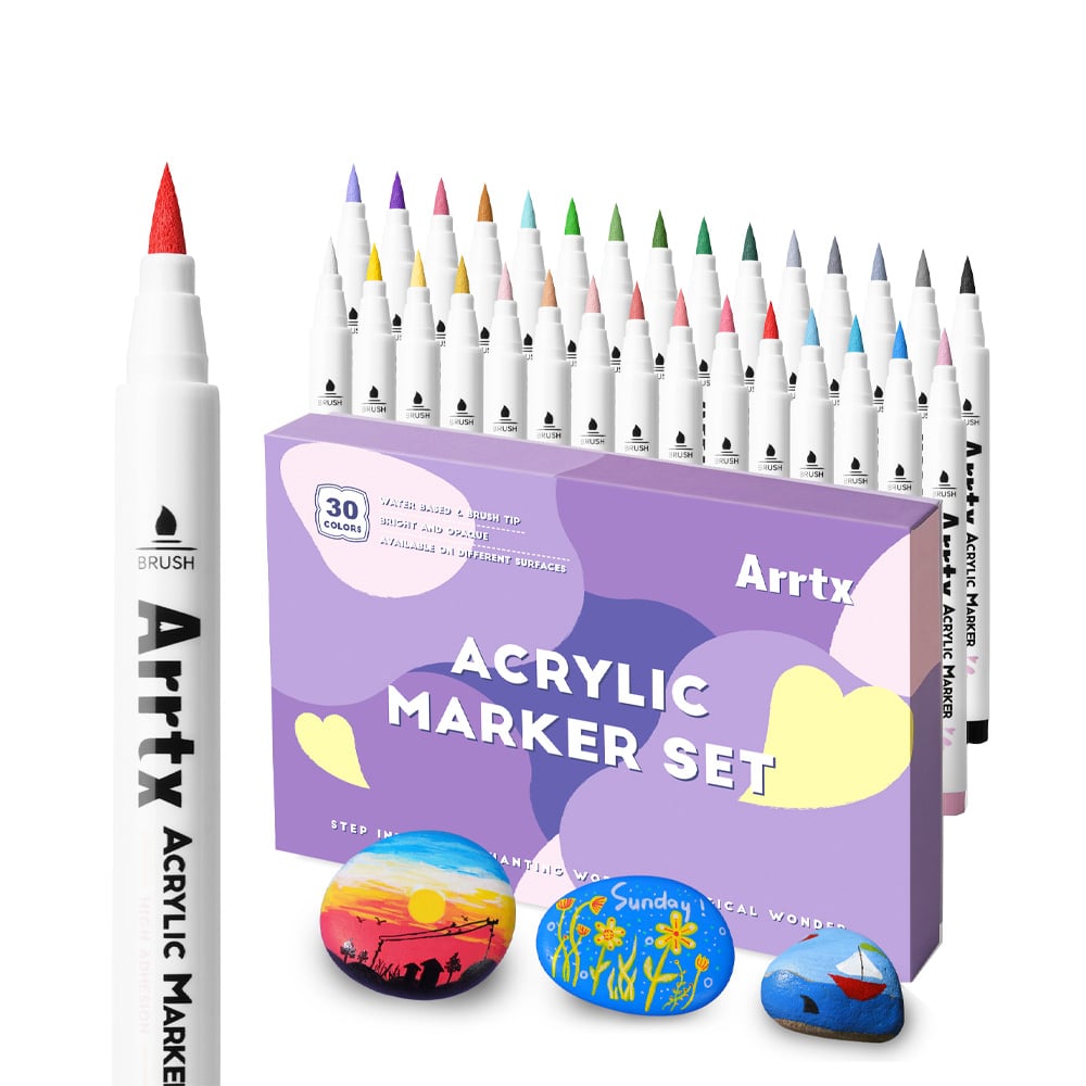 ARRTX MARCADORES ACRILICOS DE 30 COLORES 30A - 1