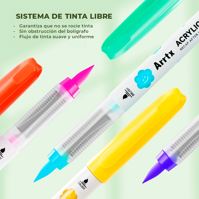 ARRTX MARCADORES ACRILICOS DE 36 COLORES (PUNTA PINCEL) - 3