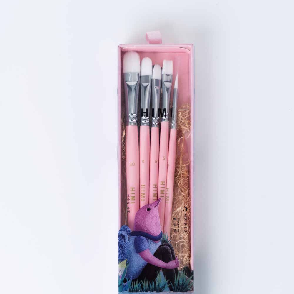HIMI - MIYA LITTLE BIRD SET DE 5 PINCELES ROSADO - 1