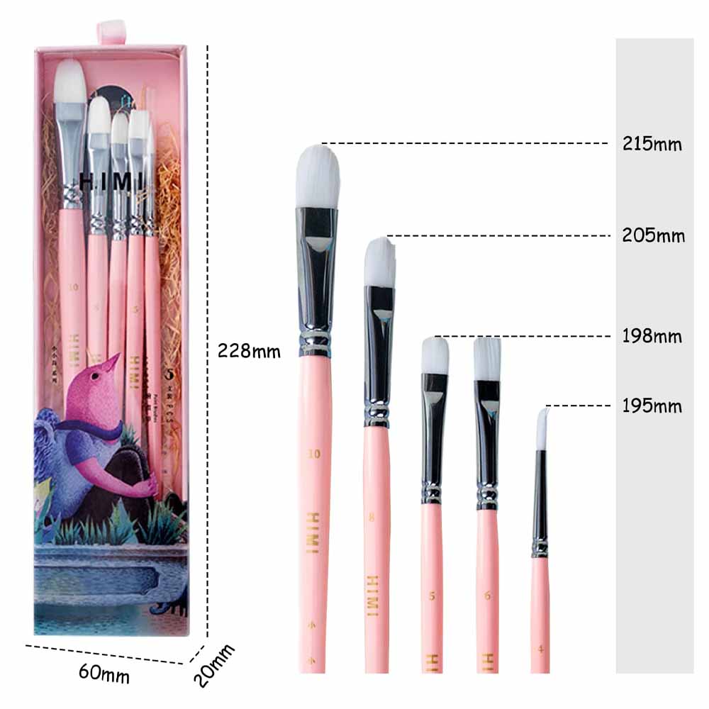 HIMI - MIYA LITTLE BIRD SET DE 5 PINCELES ROSADO - 2