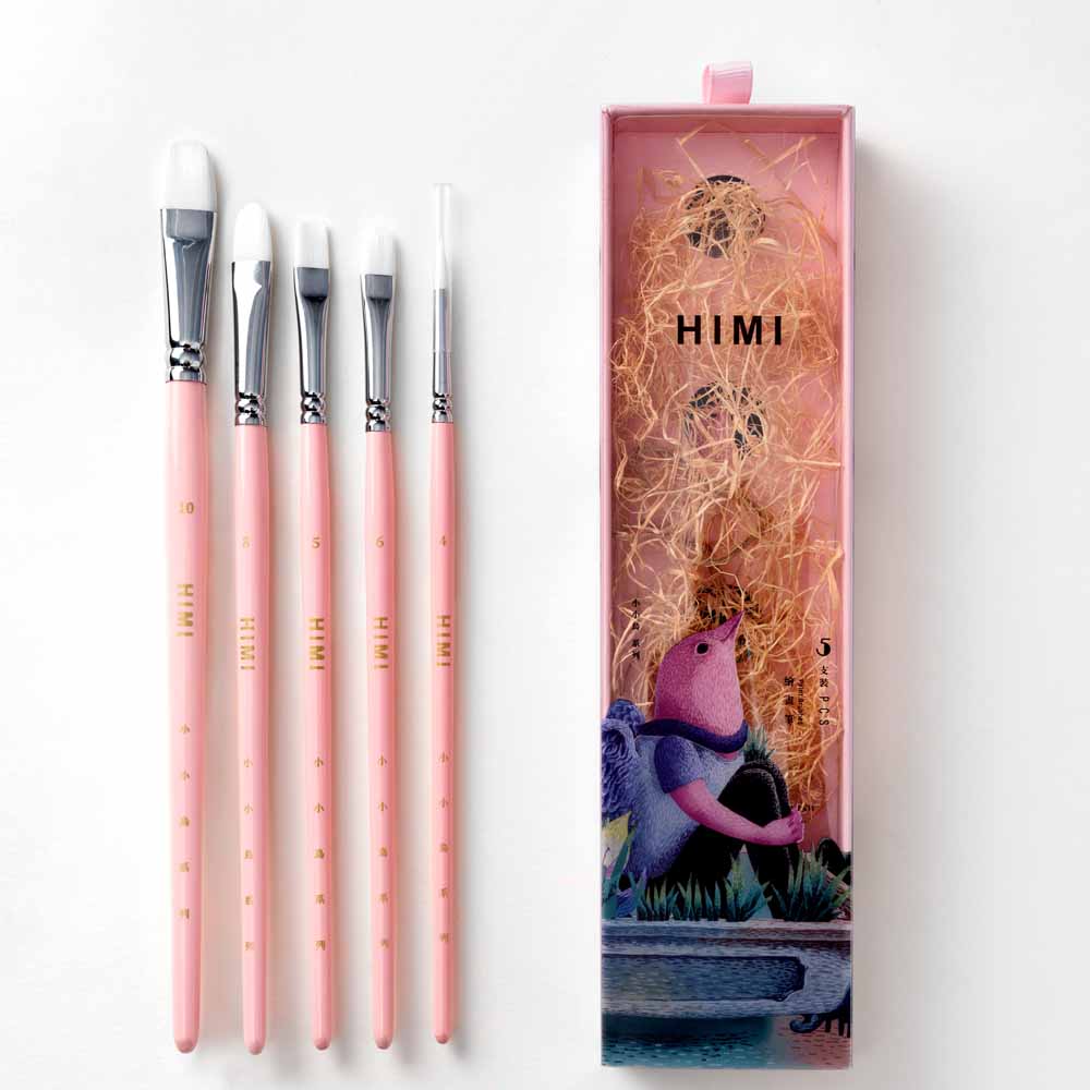 HIMI - MIYA LITTLE BIRD SET DE 5 PINCELES ROSADO - 4