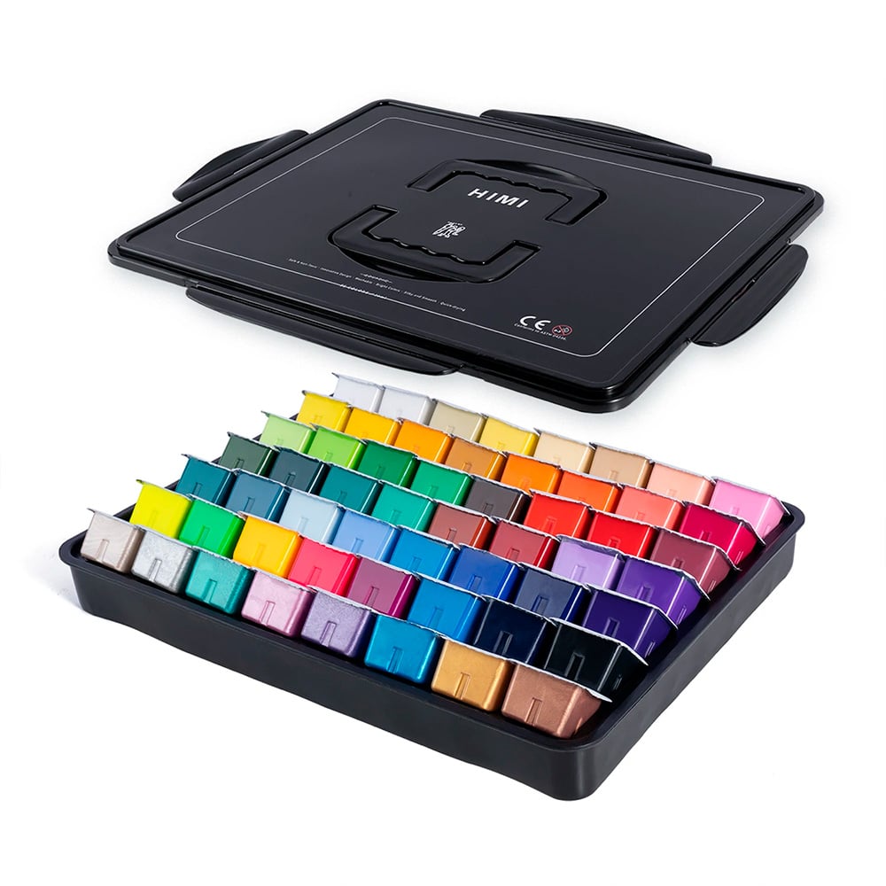 HIMI SET GOUACHE 56 COLORES / 30GR ESTUCHE NEGRO - 1