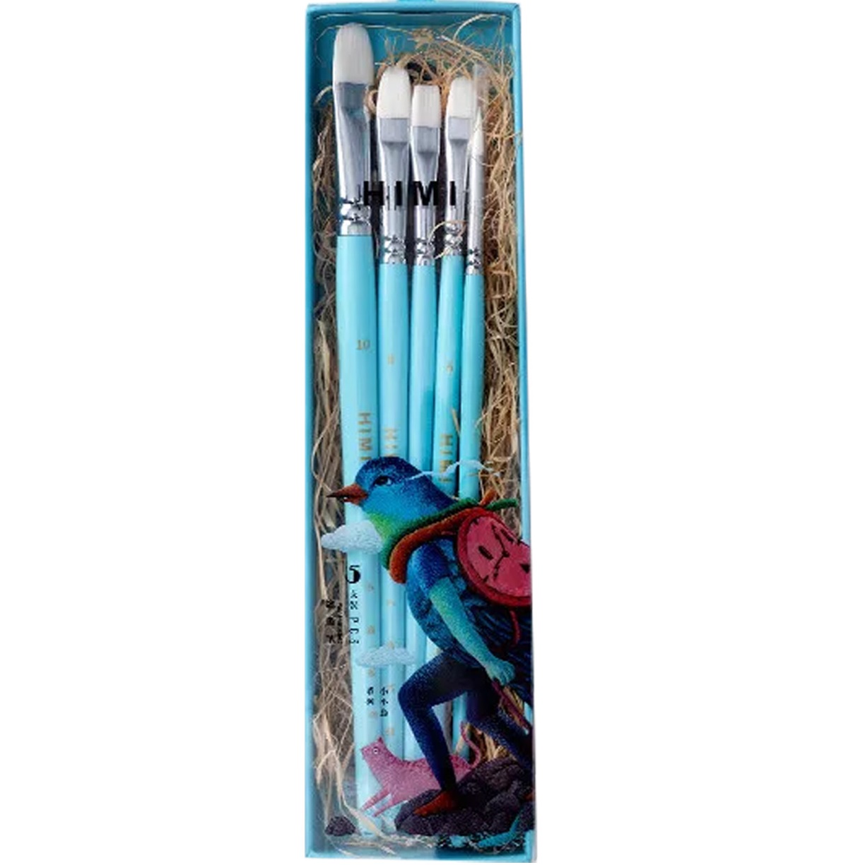 HIMI LITTLE BIRD SET DE 5 PINCELES BLUE - 1