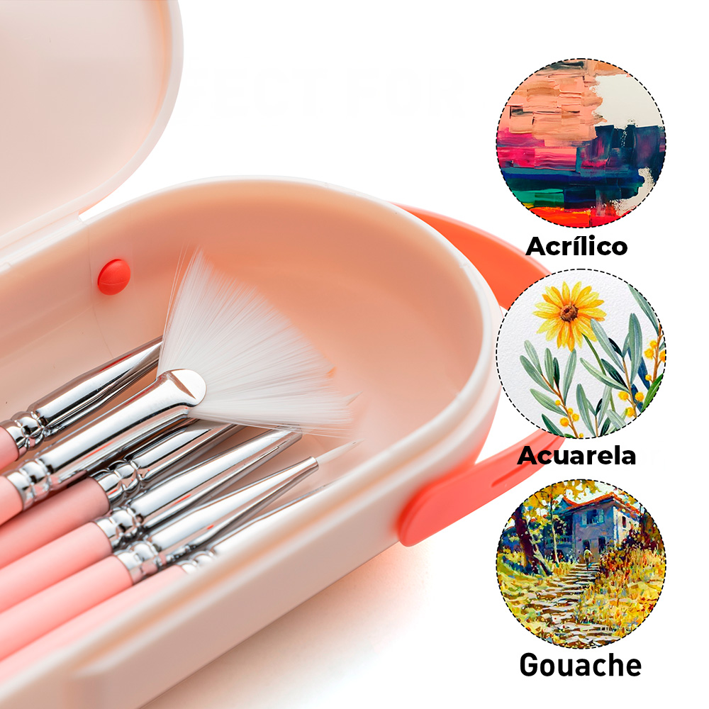 HIMI SET DE 8 PINCELES MULTIFORMA ROSADO - 4