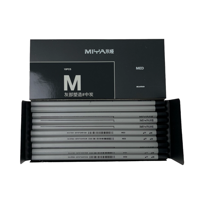 LAPIZ DE CARBON MIYA M SERIES 10UNDS, MEDIO DURO - 3