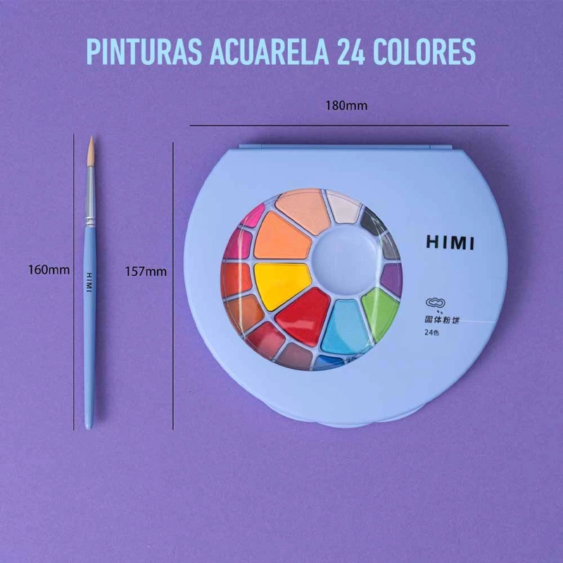 HIMI- MIYA SET PINTURA SOLIDA 24 COLORES (ESTUCHE AZUL) - 2