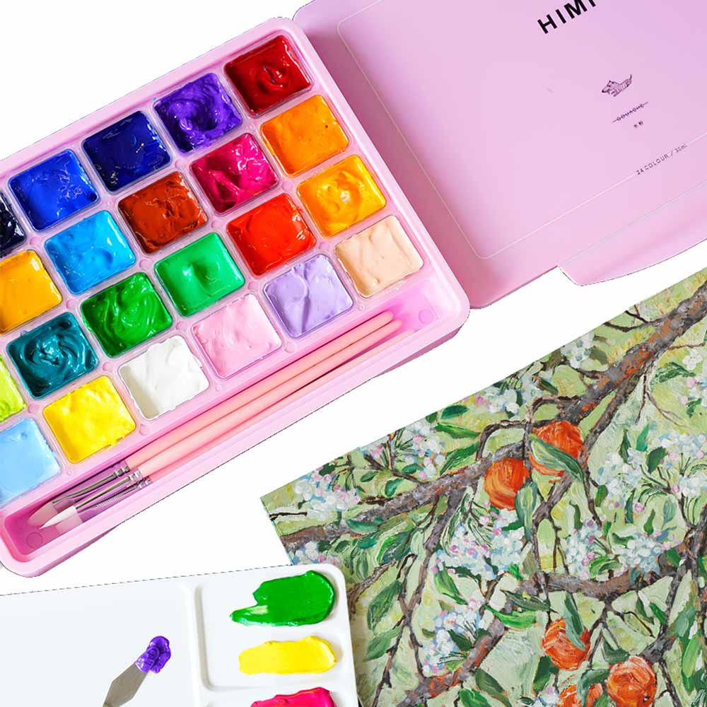 SET MIYA GOUACHE 24 COLORES / 30GR SIN PINCELES ROSADO - 3