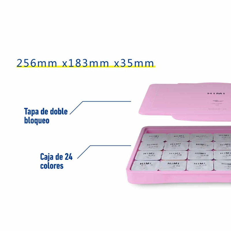 SET MIYA GOUACHE 24 COLORES / 30GR SIN PINCELES ROSADO - 6