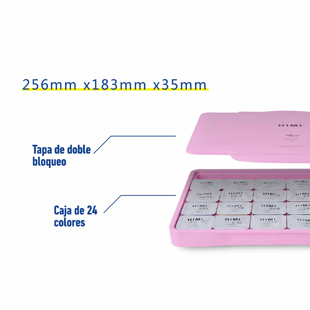SET MIYA GOUACHE 24 COLORES / 30GR SIN PINCELES ROSADO - 6