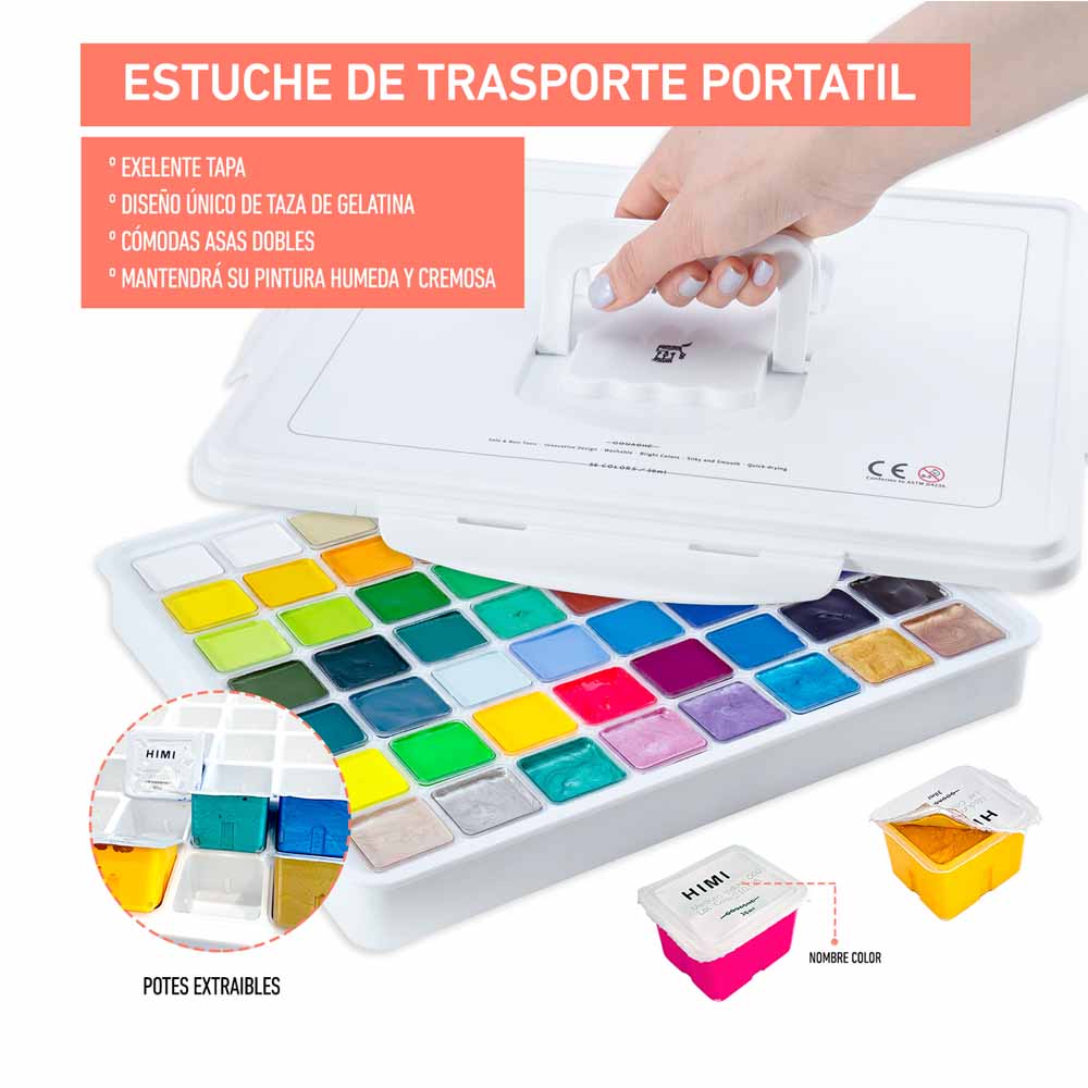 SET HIMI GOUACHE 56 COLORES / 30GR (ESTUCHE BLANCO) - 9