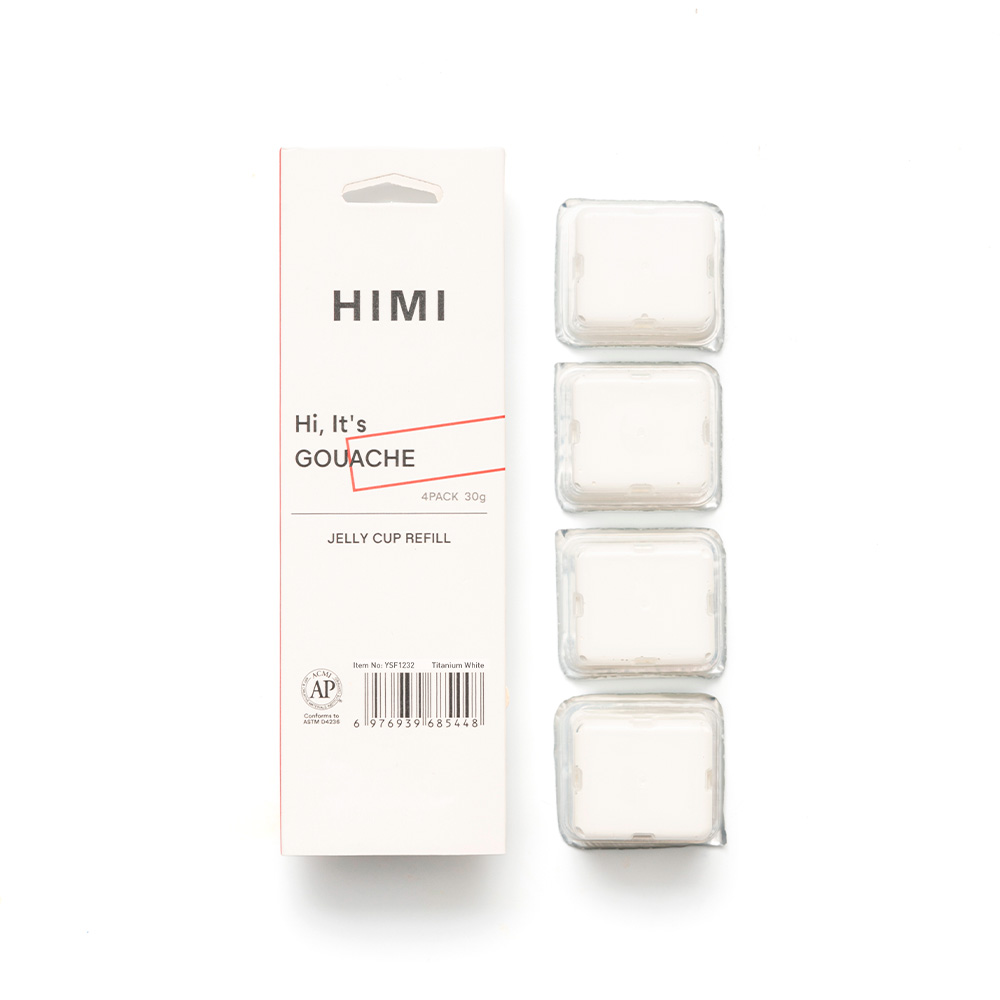 HIMI RECARGA GOUACHE 4 UNIDADES 30G BLANCO TITANIO - 3