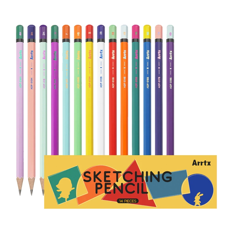ARRTX 14 LAPICES DE DIBUJO PROFESIONALES DESDE 4H HASTA 8B - 1