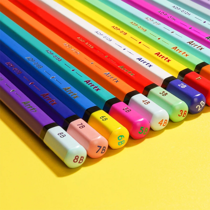 ARRTX 14 LAPICES DE DIBUJO PROFESIONALES DESDE 4H HASTA 8B - 6