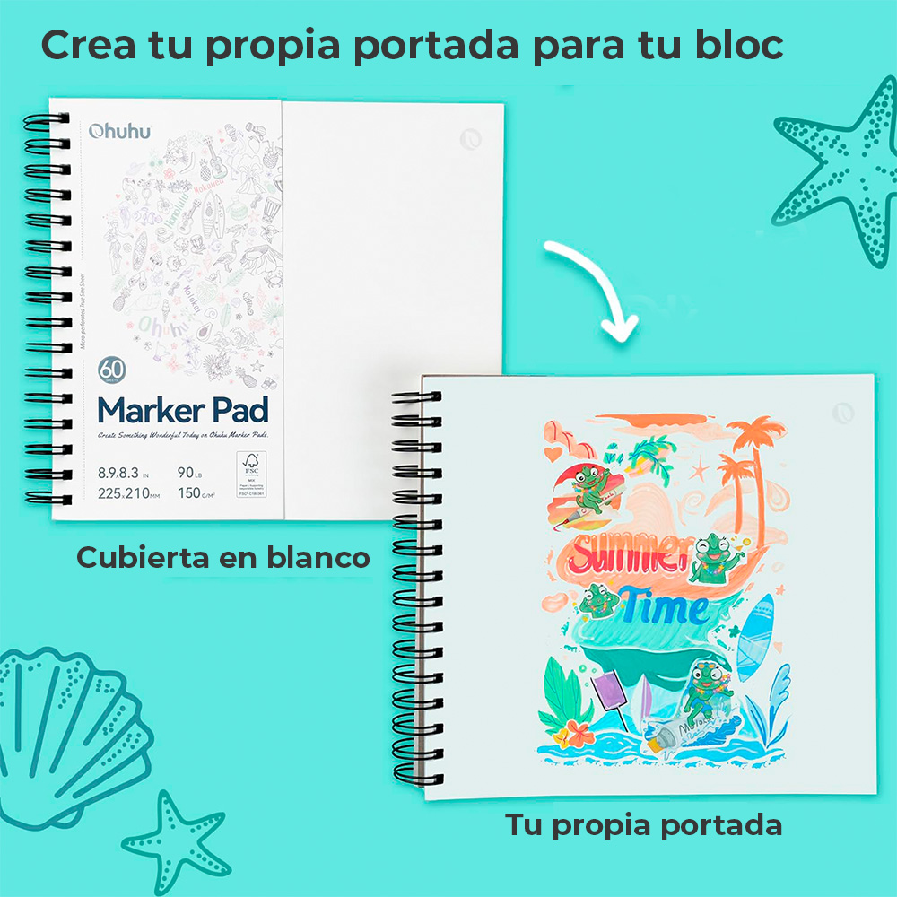 OHUHU BLOCK MARCADORES ANILLADO ESPIRAL(22.5X21 60HJS 150G) - 2