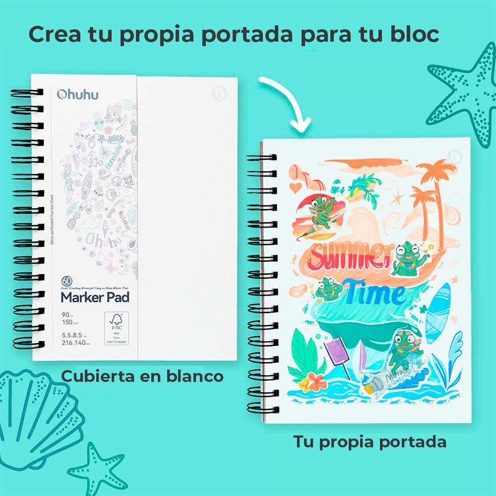 OHUHU BLOCK DOBLE CARA (21,6X14CM,60HOJAS,150G) ANTISANGRADO - 2