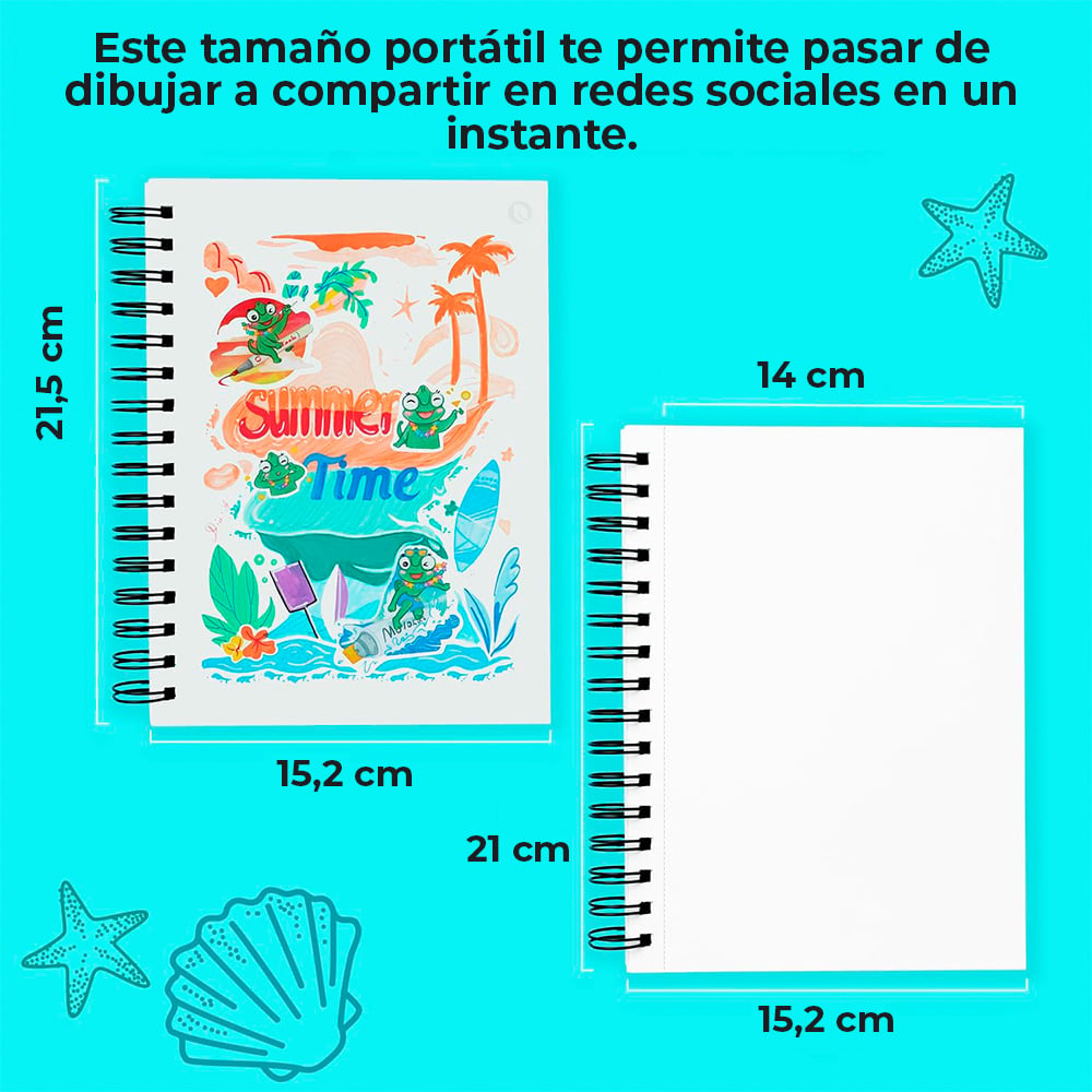 OHUHU BLOCK DOBLE CARA (21,6X14CM,60HOJAS,150G) ANTISANGRADO - 4