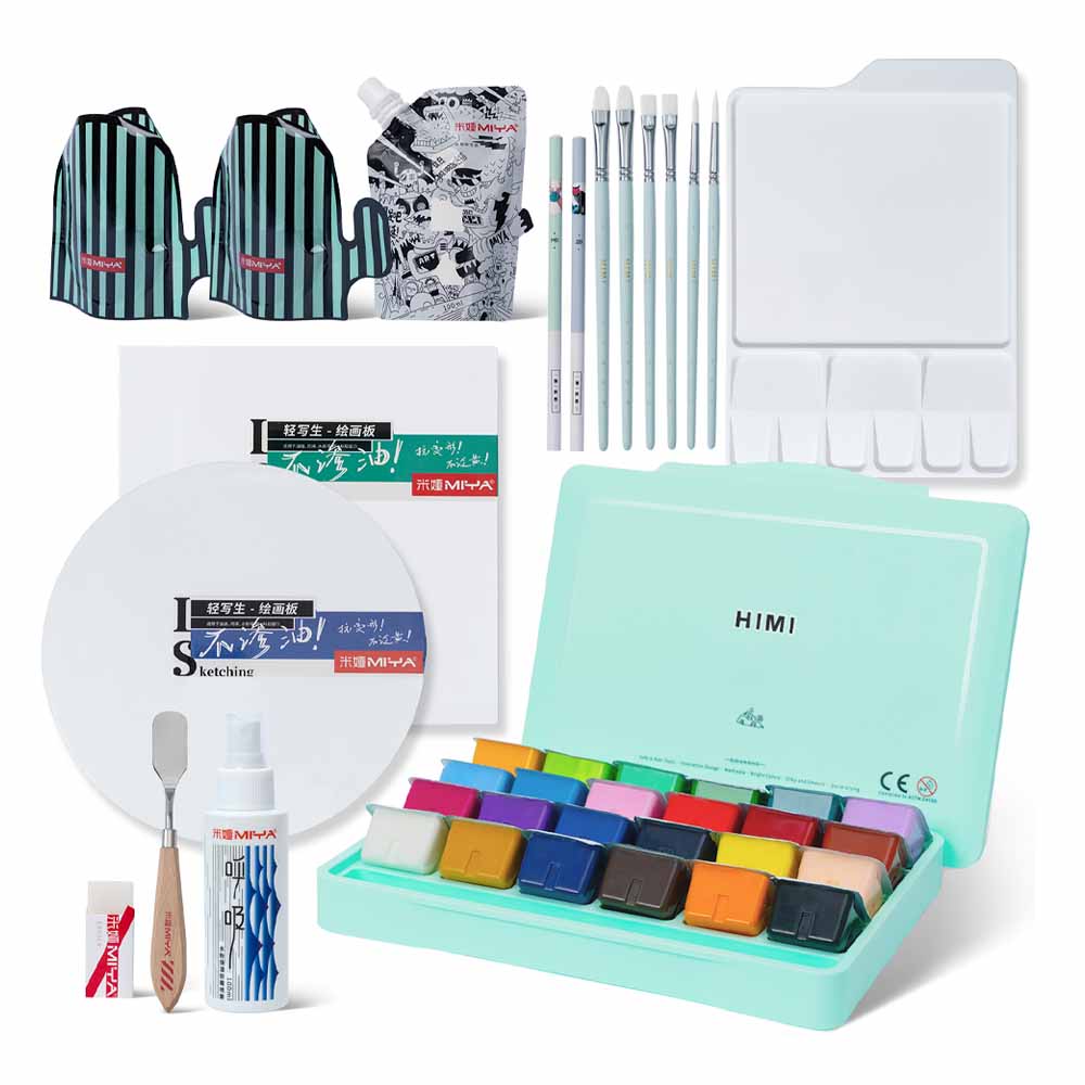 SET GOUACHE 24 COLORES + 12 PRODUCTOS HIMI MIYA PARA ARTISTA - 1