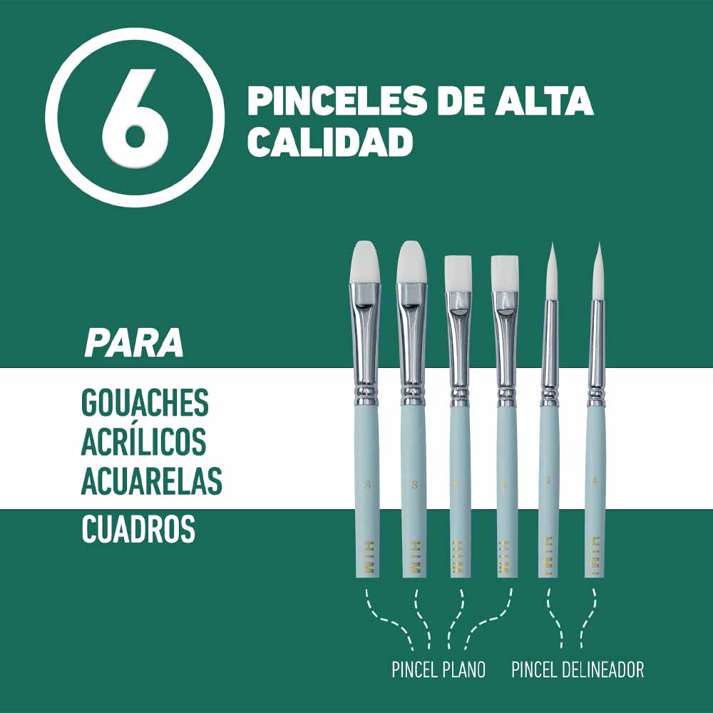 SET GOUACHE 24 COLORES + 12 PRODUCTOS HIMI MIYA PARA ARTISTA - 4