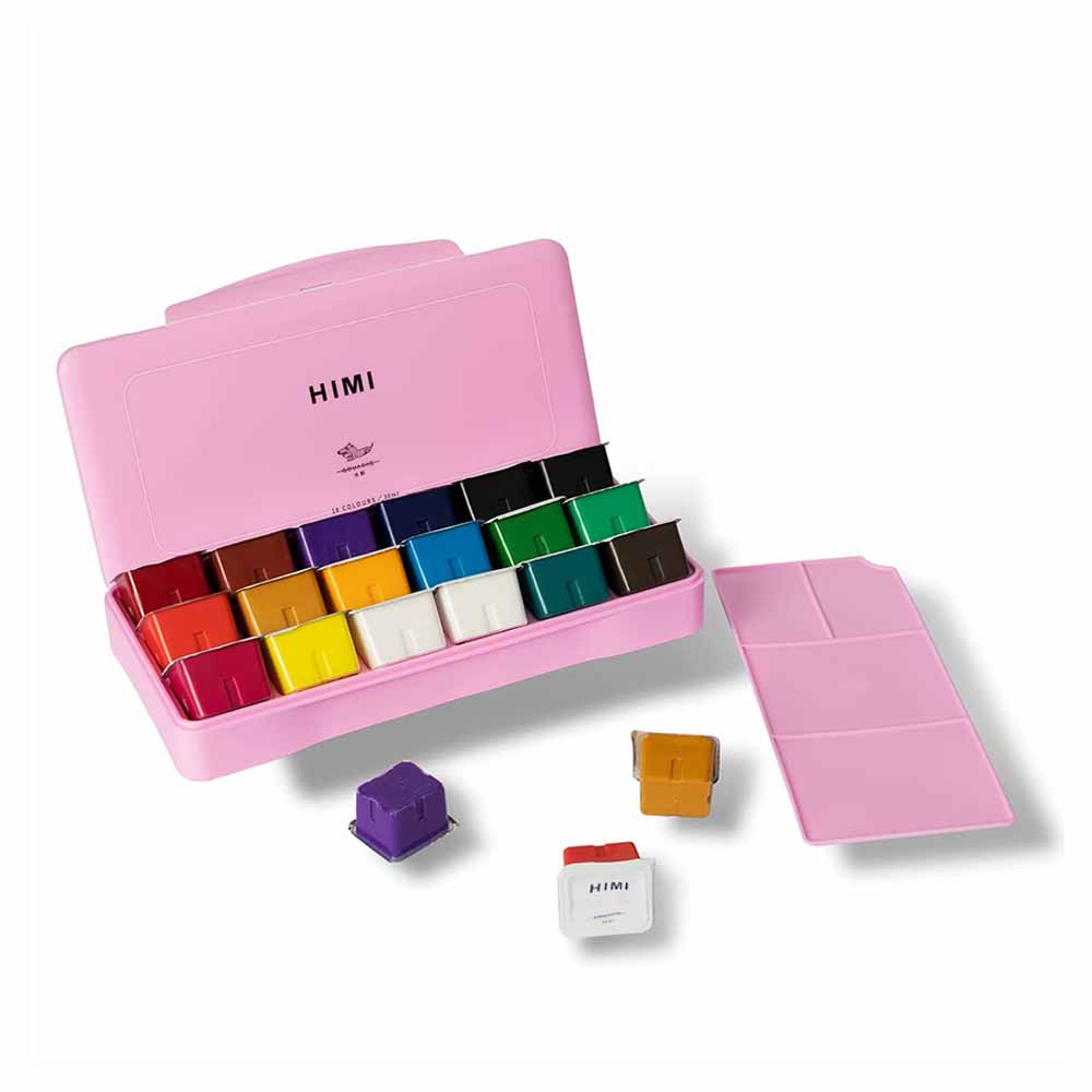 SET MIYA GOUACHE 18 COLORES / 30GR SIN PINCELES ROSADO - 1
