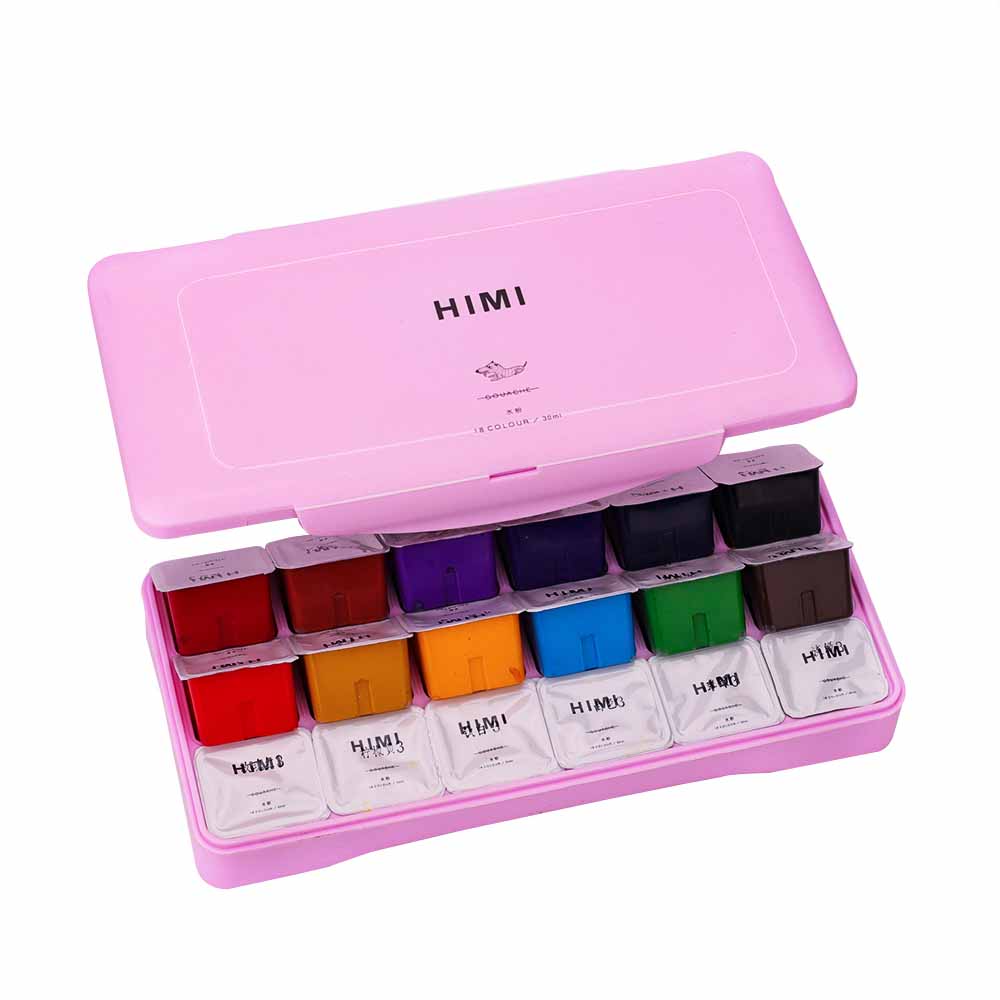 SET MIYA GOUACHE 18 COLORES / 30GR SIN PINCELES ROSADO - 8