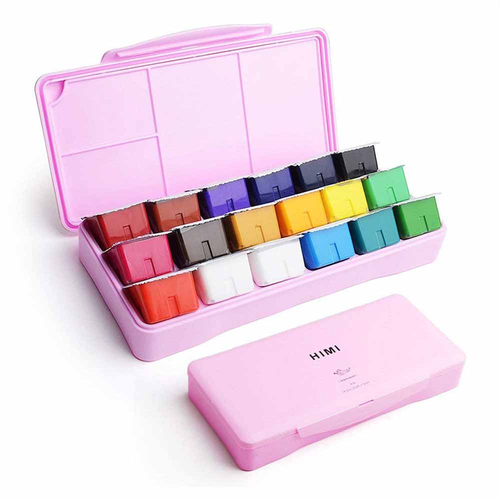 SET MIYA GOUACHE 18 COLORES / 30GR SIN PINCELES ROSADO - 9