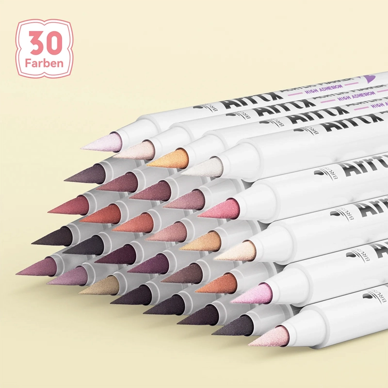 ARRTX MARCADORES ACRILICOS 30 COLORES PIEL PUNTA PINCEL 30C - 3