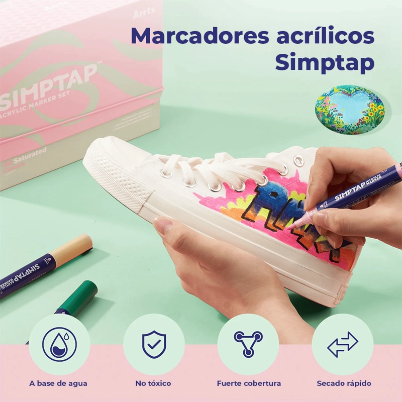 ARRTX MARCADORES ACRILICOS DE ACCION 48 COLORES PUNTA PINCEL - 6
