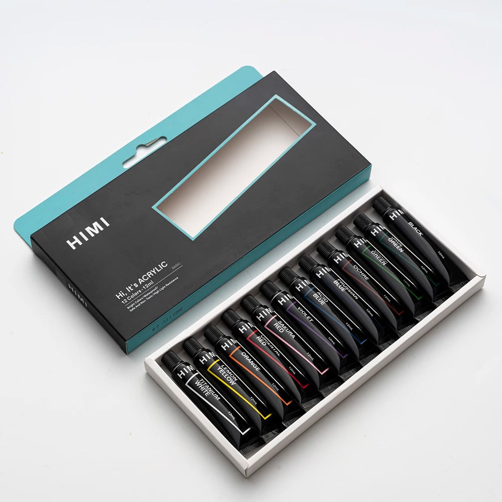 HIMI SET DE TUBOS DE ACRILICO 12 ML 12 COLORES - 3