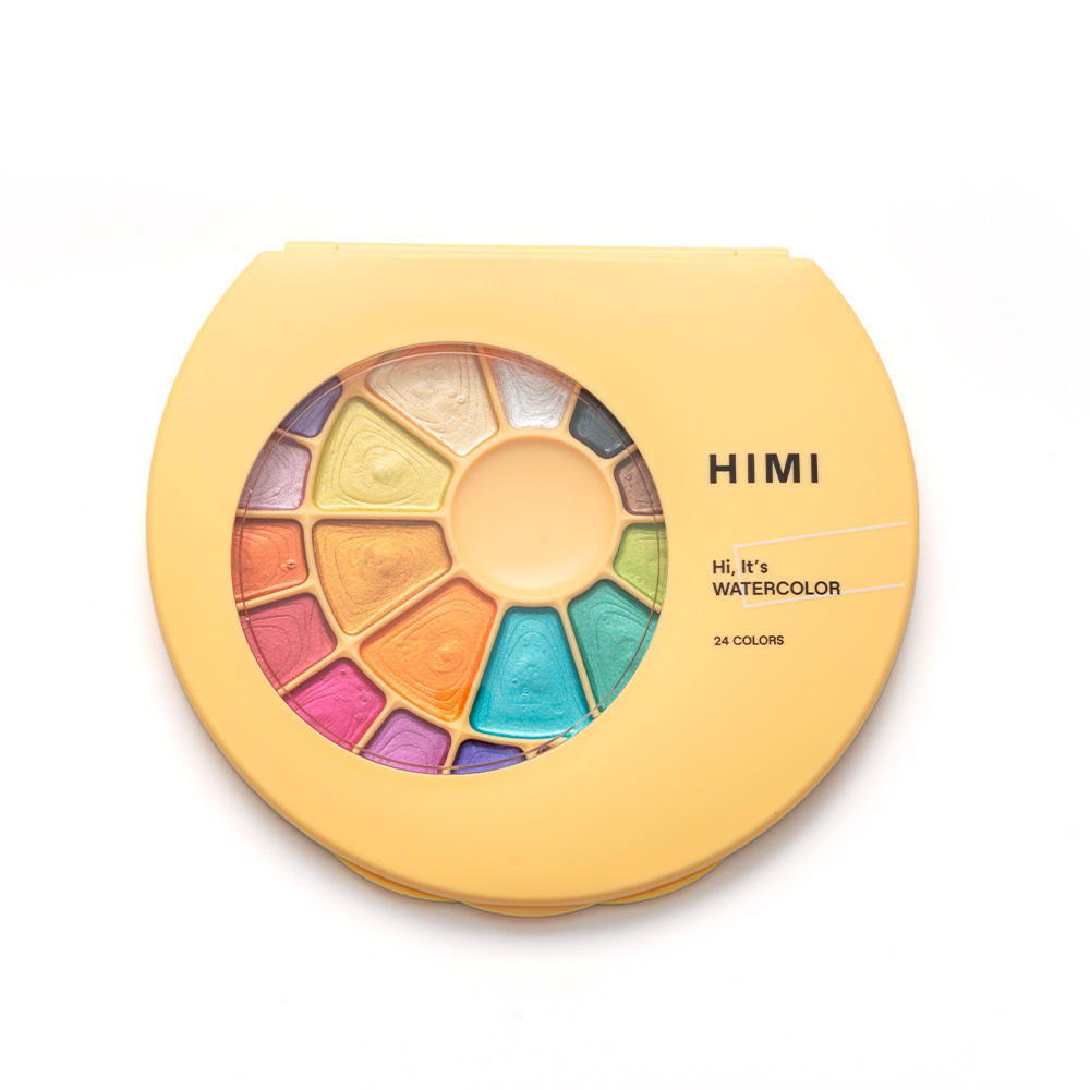 HIMI SET PINTURA SEMI HUMEDA 24 COLORES METALIZADOS (ESTUCHE AMARILLO) - 1