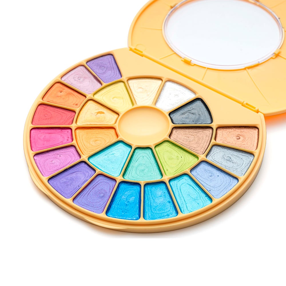 HIMI SET PINTURA SEMI HUMEDA 24 COLORES METALIZADOS (ESTUCHE AMARILLO) - 2