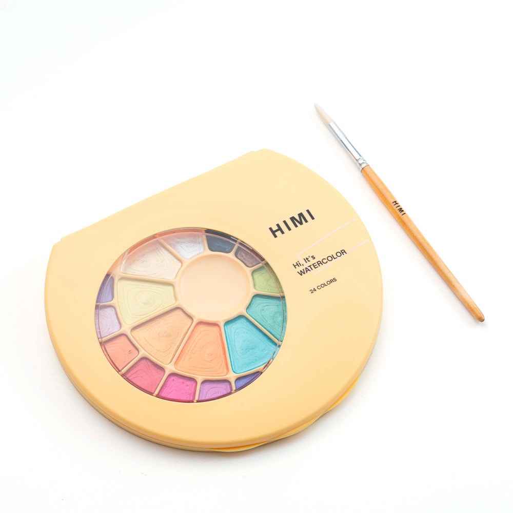 HIMI SET PINTURA SEMI HUMEDA 24 COLORES METALIZADOS (ESTUCHE AMARILLO) - 3
