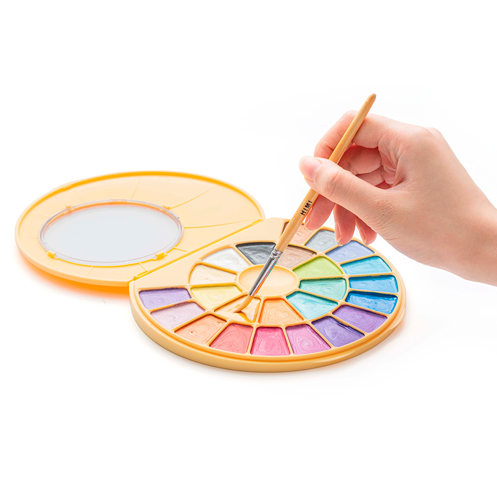HIMI SET PINTURA SEMI HUMEDA 24 COLORES METALIZADOS (ESTUCHE AMARILLO) - 6