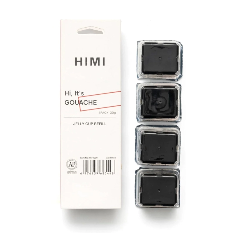 HIMI RECARGA GOUACHE 4 UNIDADES 30G NEGRO - 1