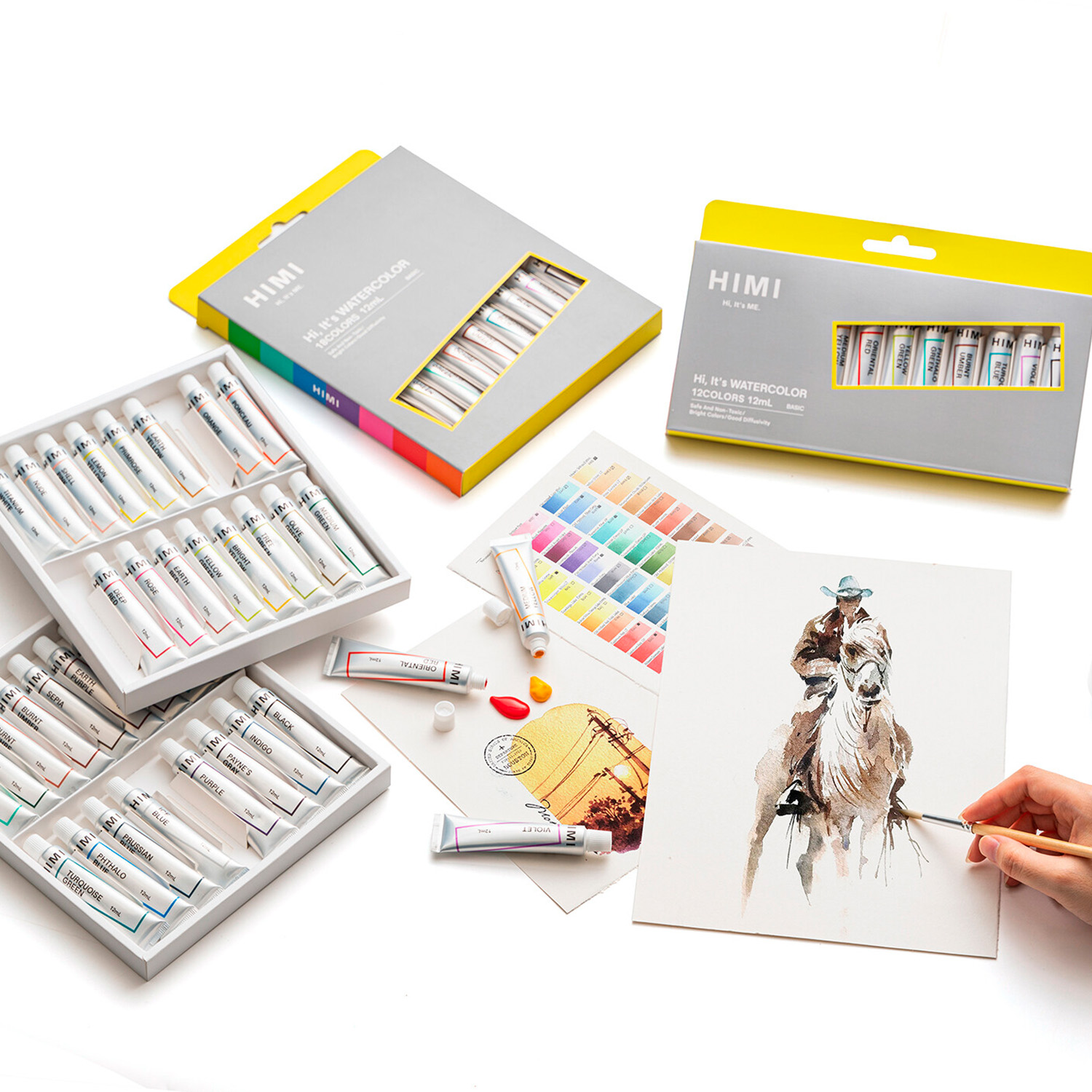 HIMI SET TUBOS DE ACUARELA 12 ML 18 COLORES - 5