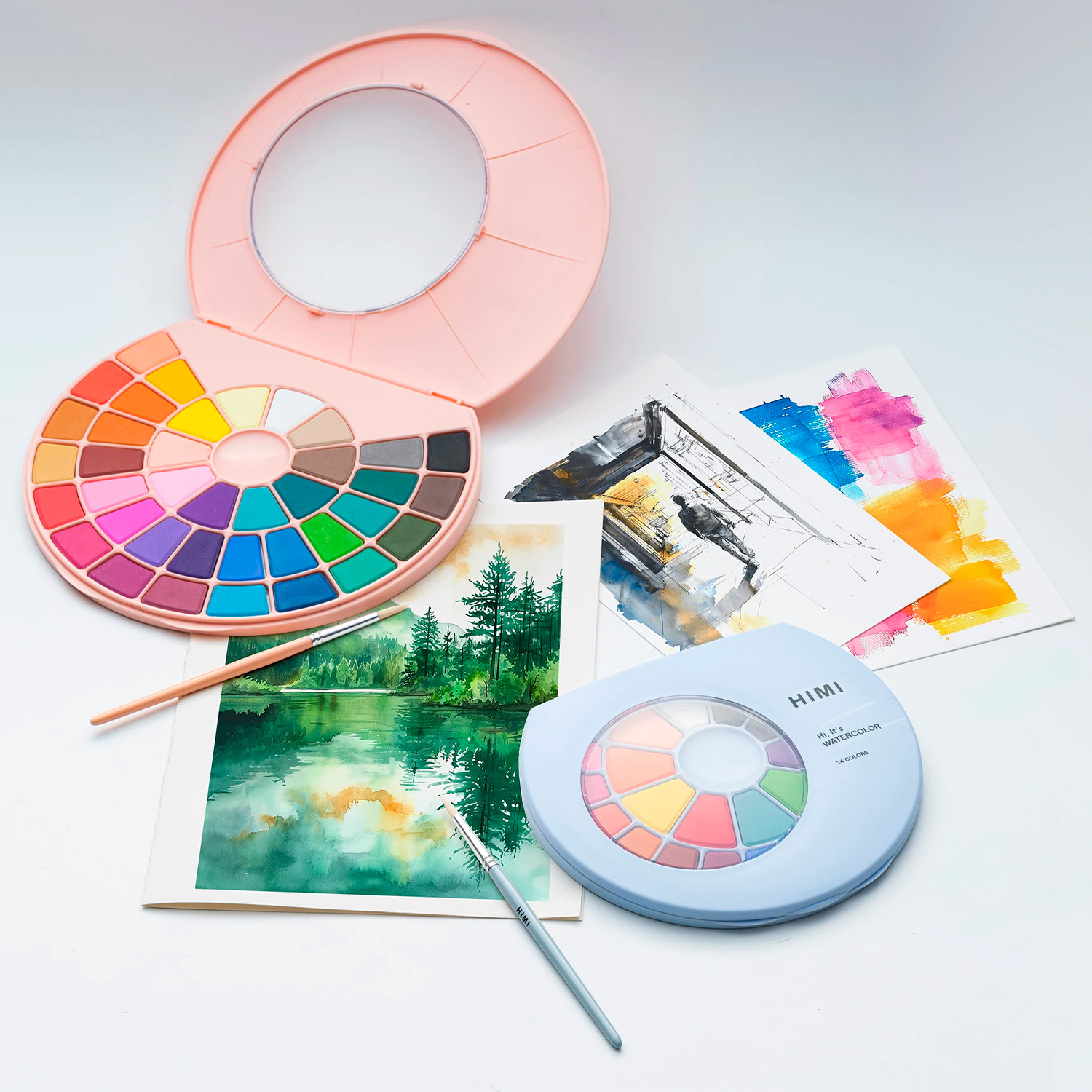HIMI SET PINTURA SOLIDA 38 COLORES (ESTUCHE ROSADO) - 3