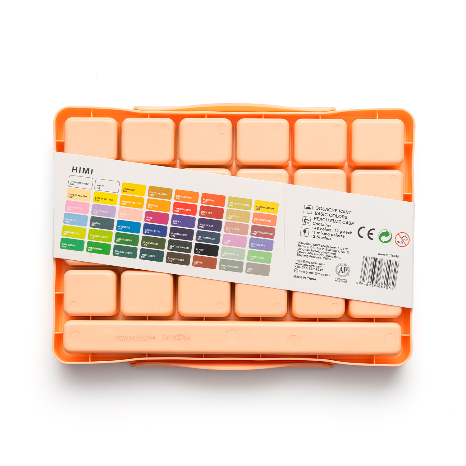 HIMI SET GOUACHE 48 COLORES TWIN CUP 12G +3 PINCELES DAMASCO - 3