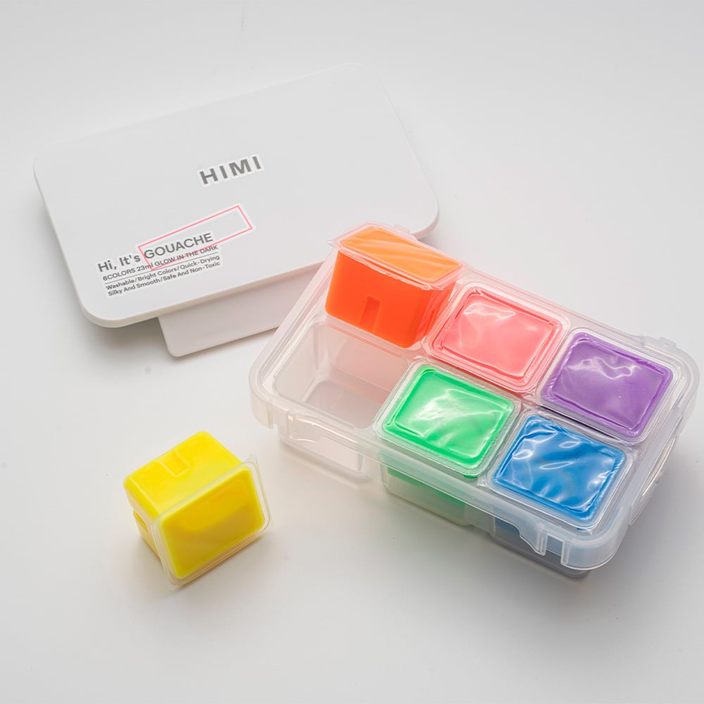 HIMI SET GOUACHE BRILLO EN LA OSCURIDAD 6 TONOS BASICOS 23ML - 4