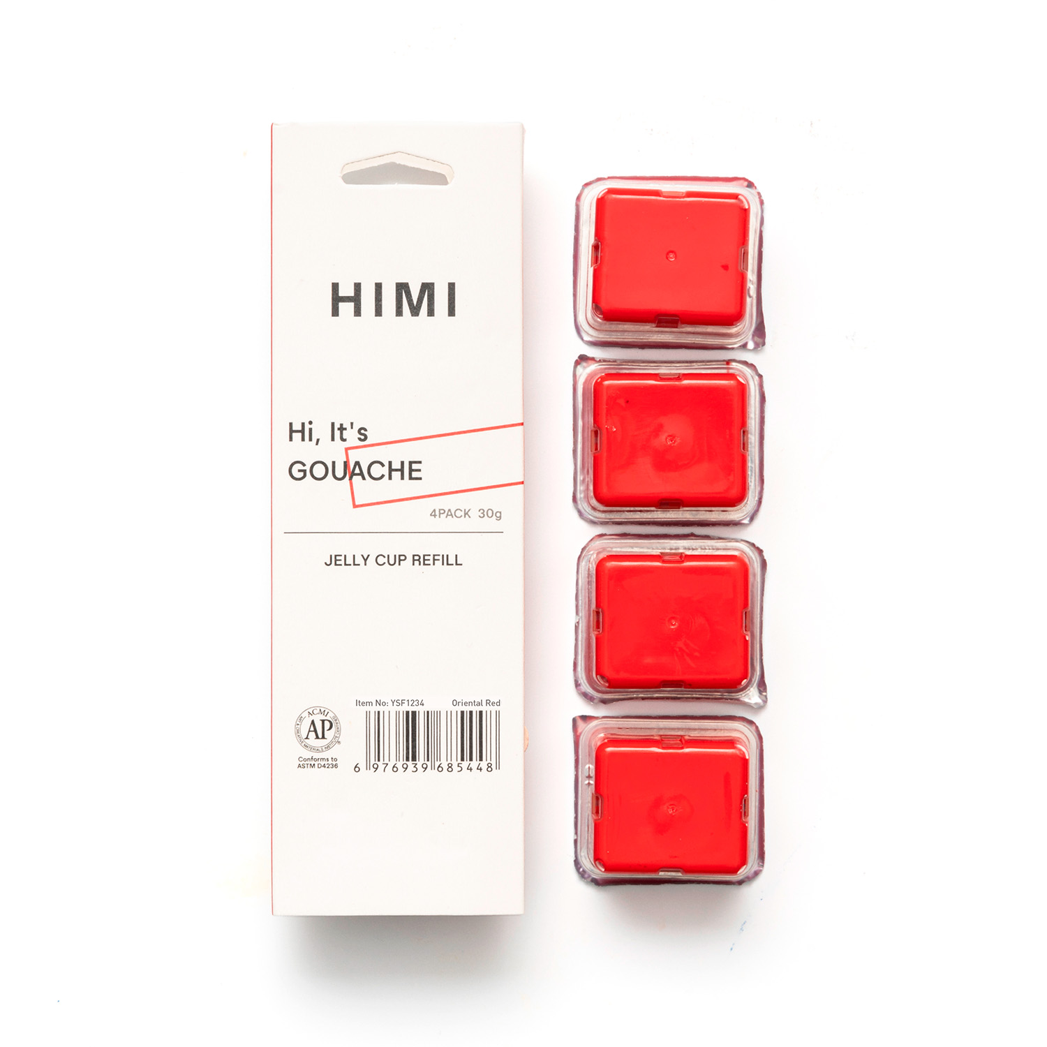 HIMI RECARGA GOUACHE 4 UNIDADES 30G ORIENTAL RED - 1