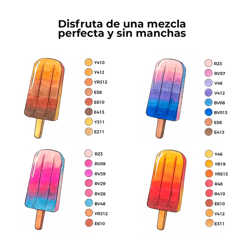 OHUHU 48 MARCADORES ALCOHOL TONOS MEDIOS PINCEL & BISELADA - 6